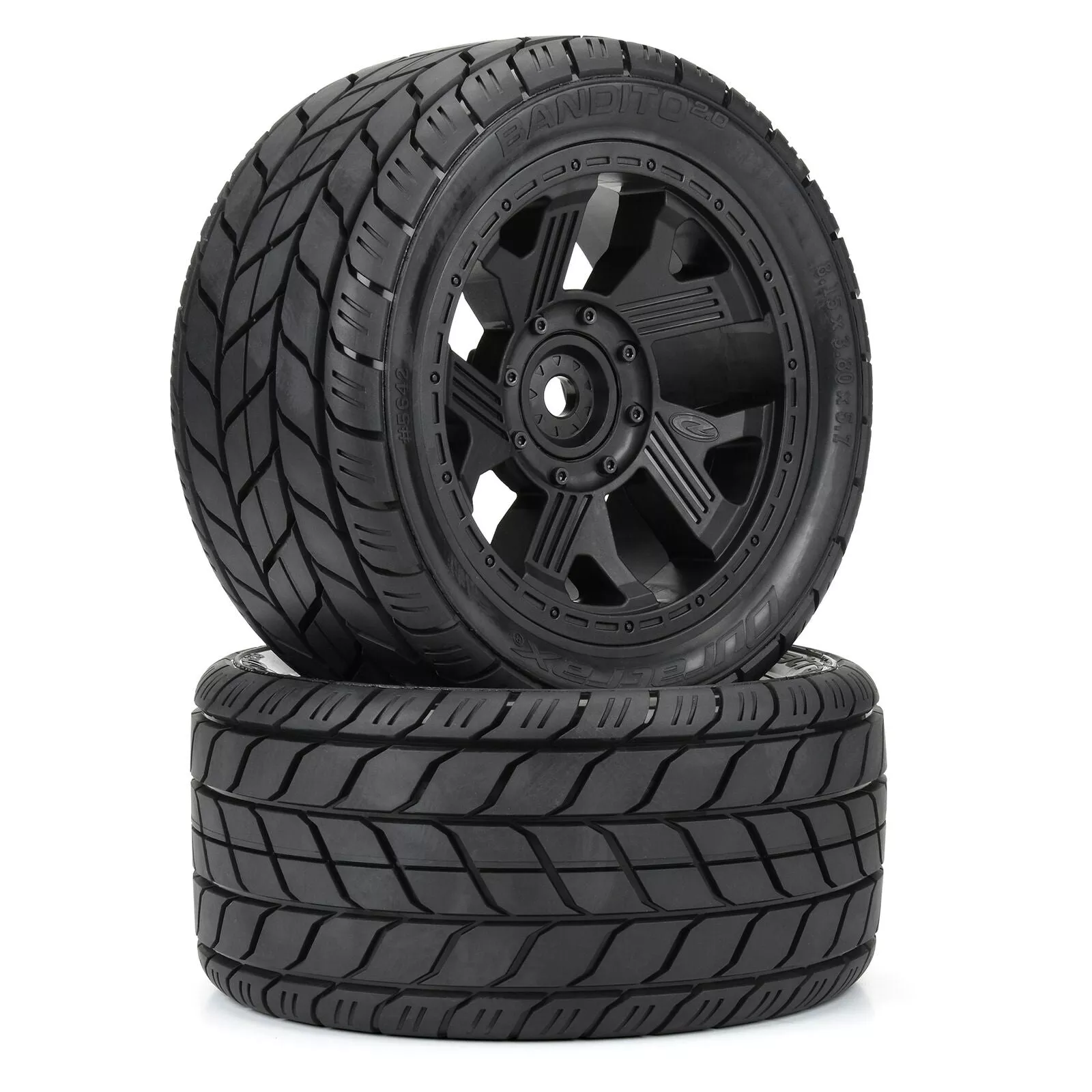 1/6 Bandito 2.0 F/R 5.7" Monster Truck Tires MTD 24mm Blk Ripper (2) - DTX564210
