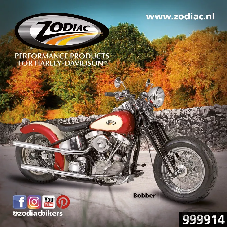 10 Pk Zodiac Bobber Sticker For Harley-Davidson