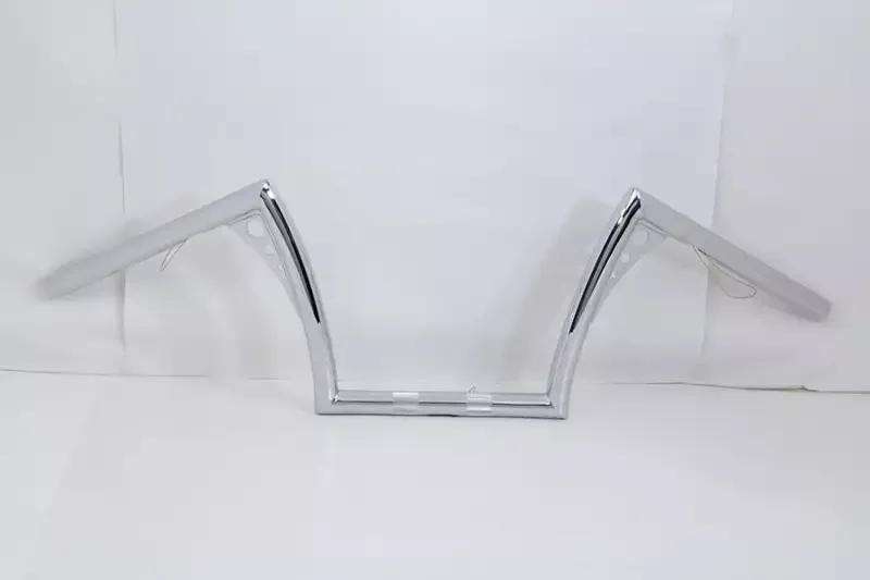 10 Z-Bar Handlebar with Wiring Indents and Holes Chrome