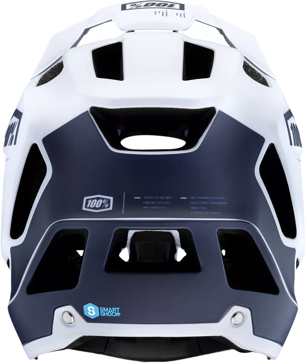 100% Trajecta Helmet - Fidlock Magnetic Buckle, Black/White, Large (Part #80003-00007)