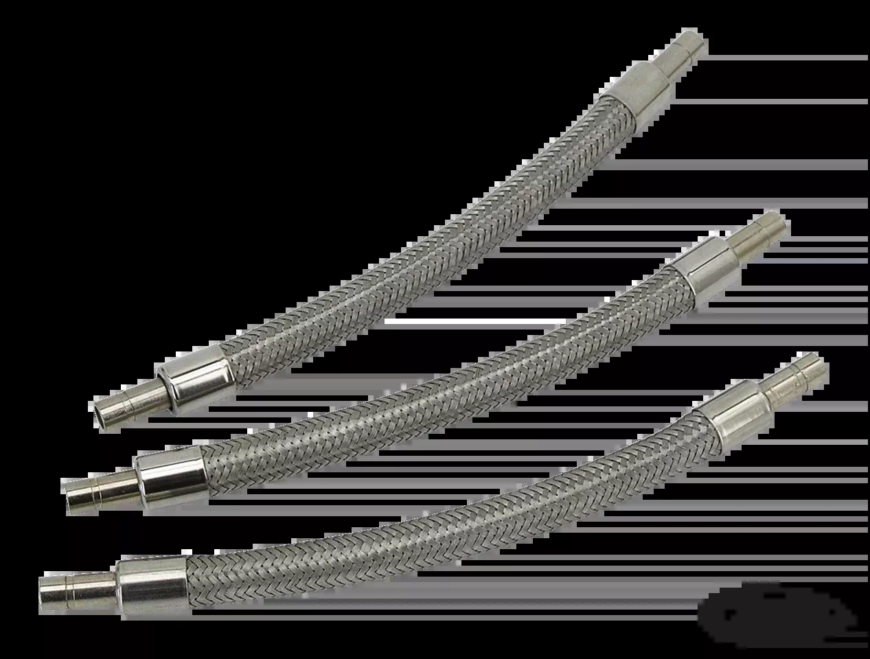 11" braided stainless hose w/pipe end For Harley-Davidson