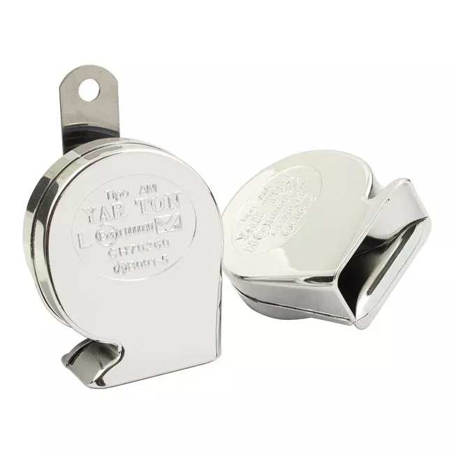12 Volt Chrome Mini Horn Set for Harley Davidson