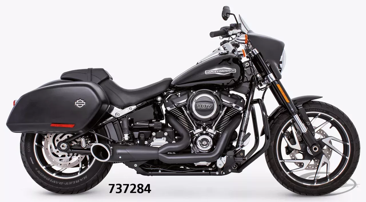 2-1 TURNOUT ST18-up Black/Black For Harley-Davidson
