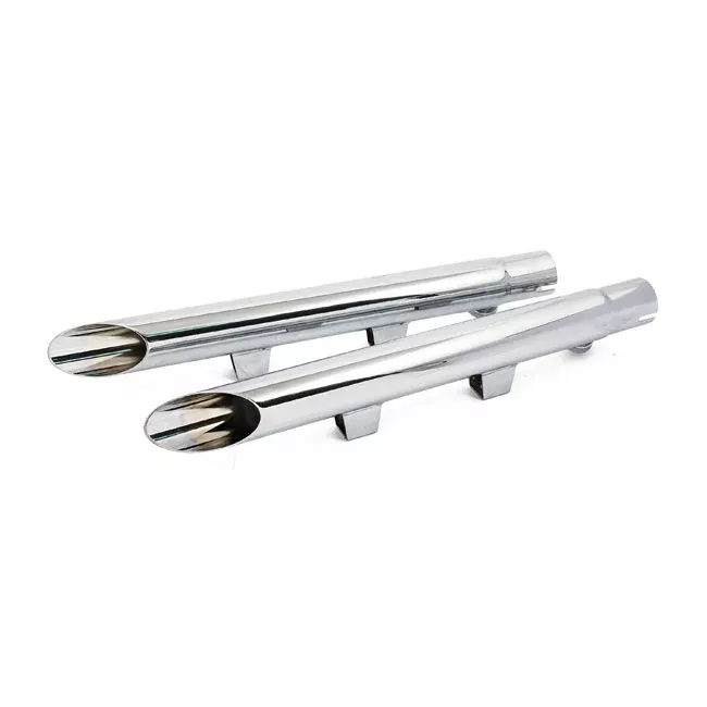 2-Inch Chrome Dragpipe Extensions, Sliders for Harley-Davidson