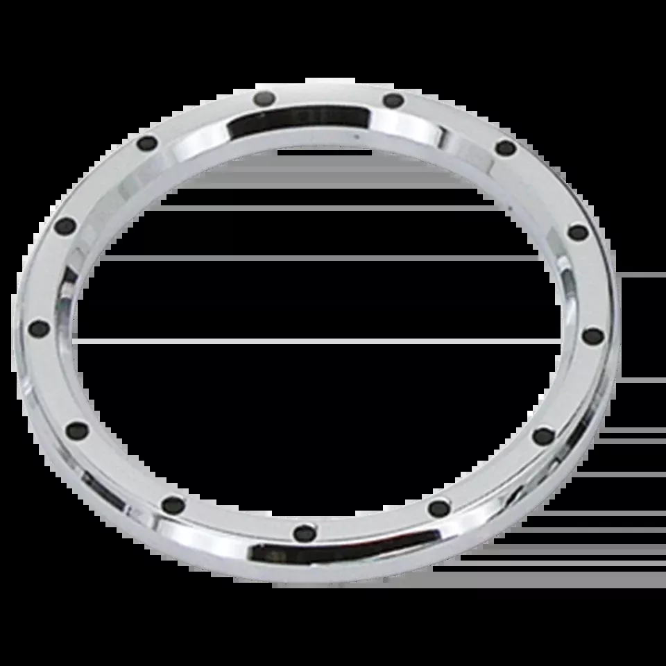 3-5/8" Chrome & Black Dimpled Billet Bezel for Harley-Davidson