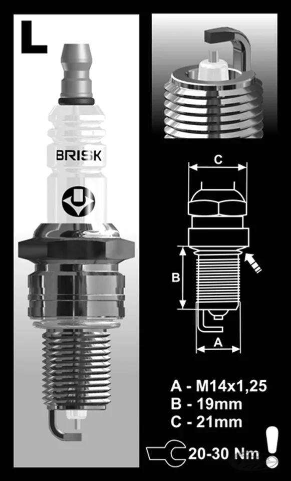 4-pack Brisk LR17YS Spark Plug For Harley-Davidson