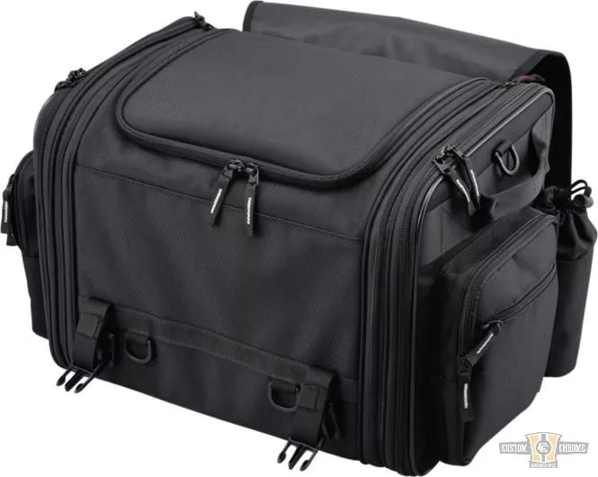 44-60L Expandable Seat Bags Black For Harley-Davidson