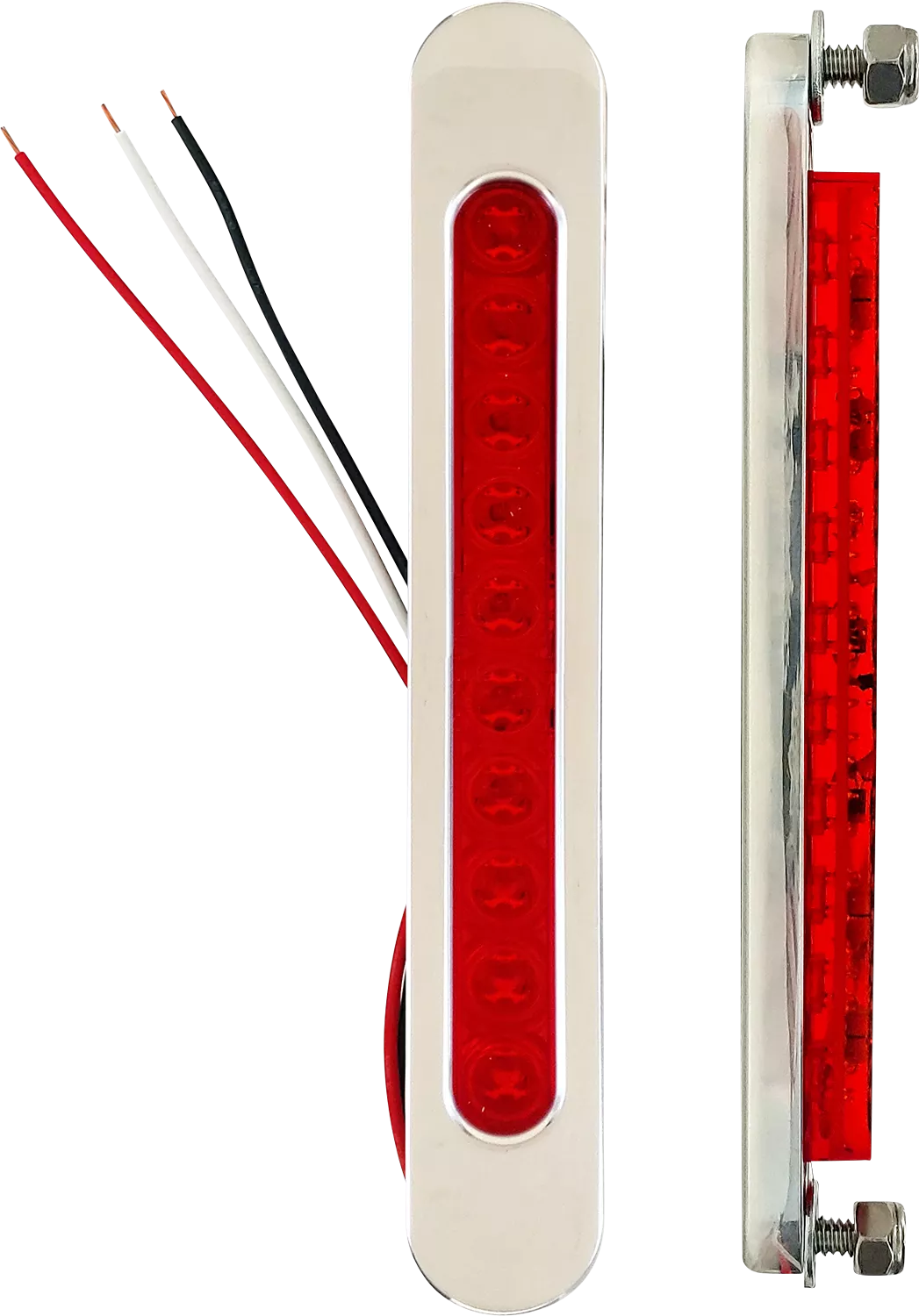 ACCUTRONIX Bag Light - Red Lens with Chrome Finish, Part Number BL01-OC