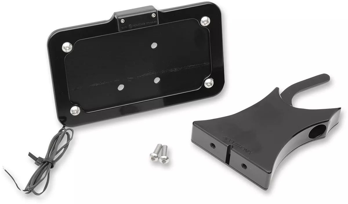 ACCUTRONIX LPF121HV-B Side Mount Black License Plate with LED Light