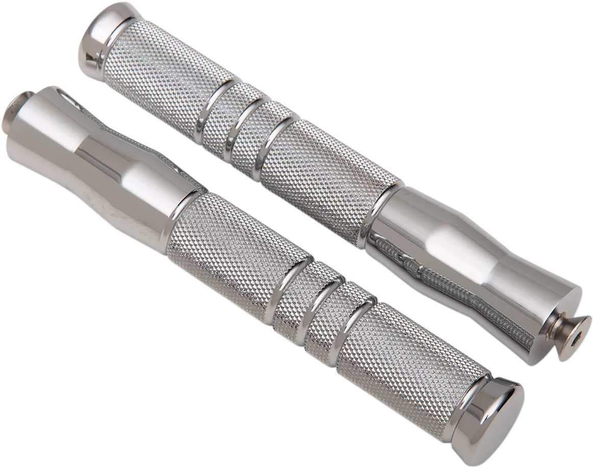 ACCUTRONIX PF121-KGC Knurled Front Rigid Mount Footpegs for Shifter and Brake Pedals