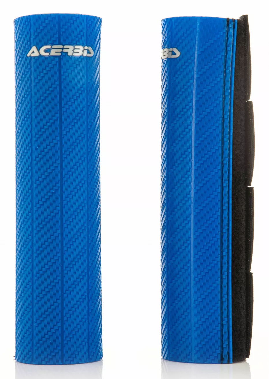 ACERBIS Fork Guard Blue * Carbon Look Rubber Fork Protectors for Dirt Bikes