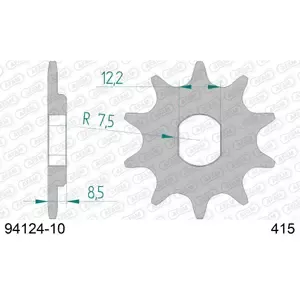 AfamFront steel motorcycle sprocket 415 10 dents