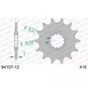 AfamFront steel motorcycle sprocket 415 12 dents
