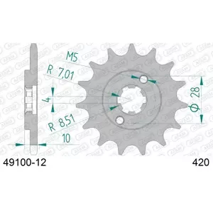 AfamFront steel motorcycle sprocket 420 12 dents