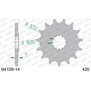 AfamFront steel motorcycle sprocket 420 14 dents