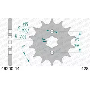 AfamFront steel motorcycle sprocket 428 14 dents