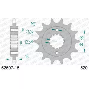 AfamFront steel motorcycle sprocket 520 15 dents