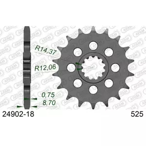 AfamFront steel motorcycle sprocket 525 18 dents