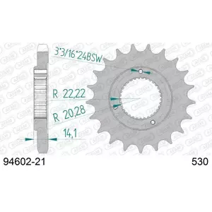 AfamFront steel motorcycle sprocket 530 21 dents