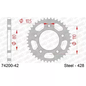 AfamRear steel motorcycle sprocket 428 42 dents