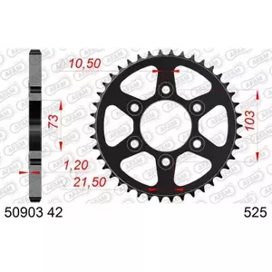 AfamRear steel motorcycle sprocket 525 42 dents