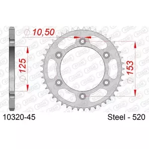 AfamSteel sprocket 520 45 dents