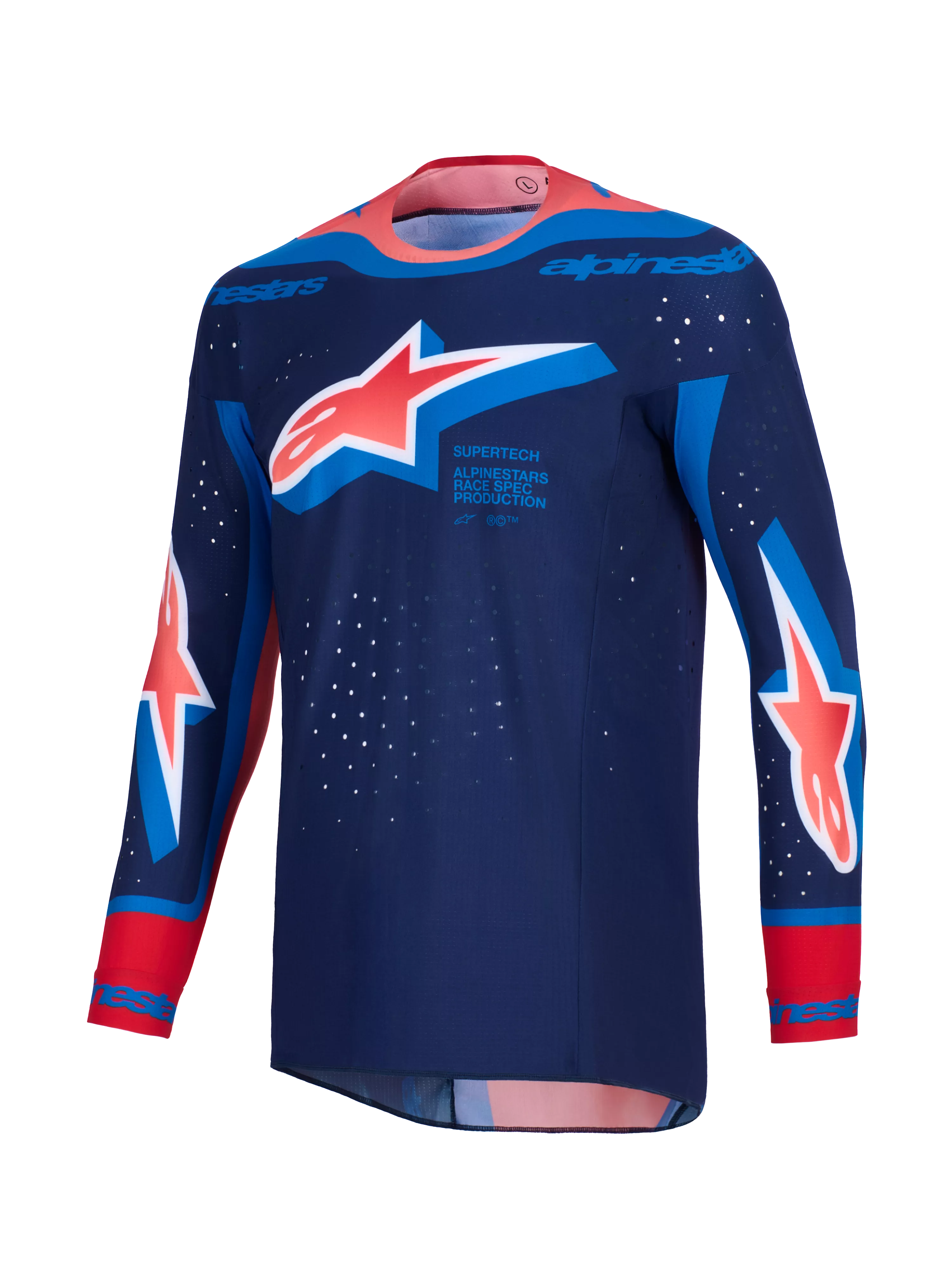 Alpinestars 2026 Supertech Vista Jersey Dark-Navy Hot-Coral Cobalt
