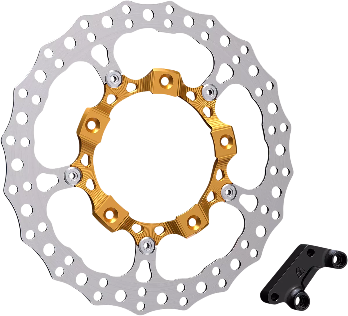 ARLEN NESS 14-Inch Front Left Rotor Kit for HD FLT Touring * Gold Finish Part 300-002