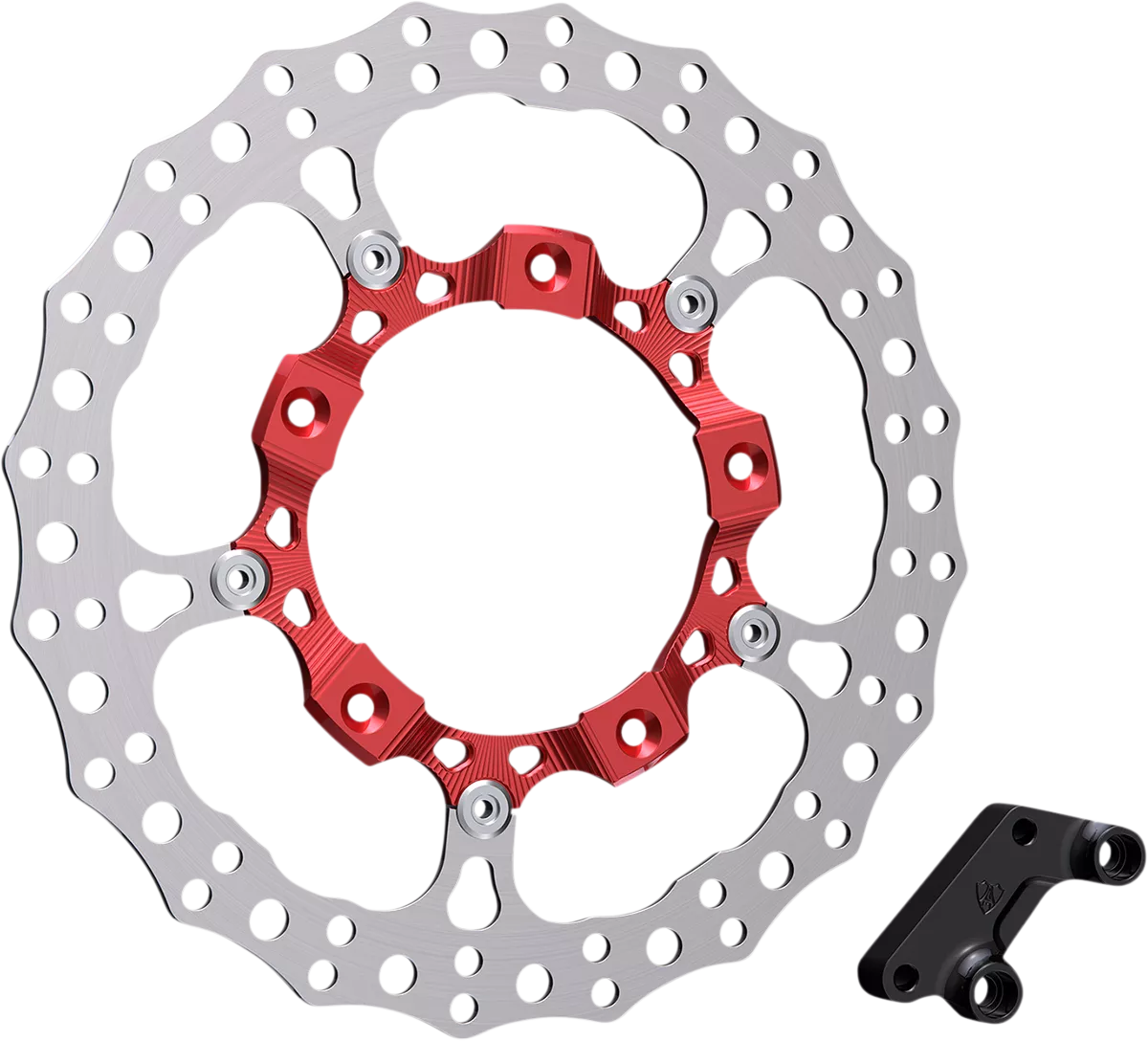 ARLEN NESS 14-Inch Front Right Rotor Kit for HD FLT Touring - Red Finish (Part 300-007)