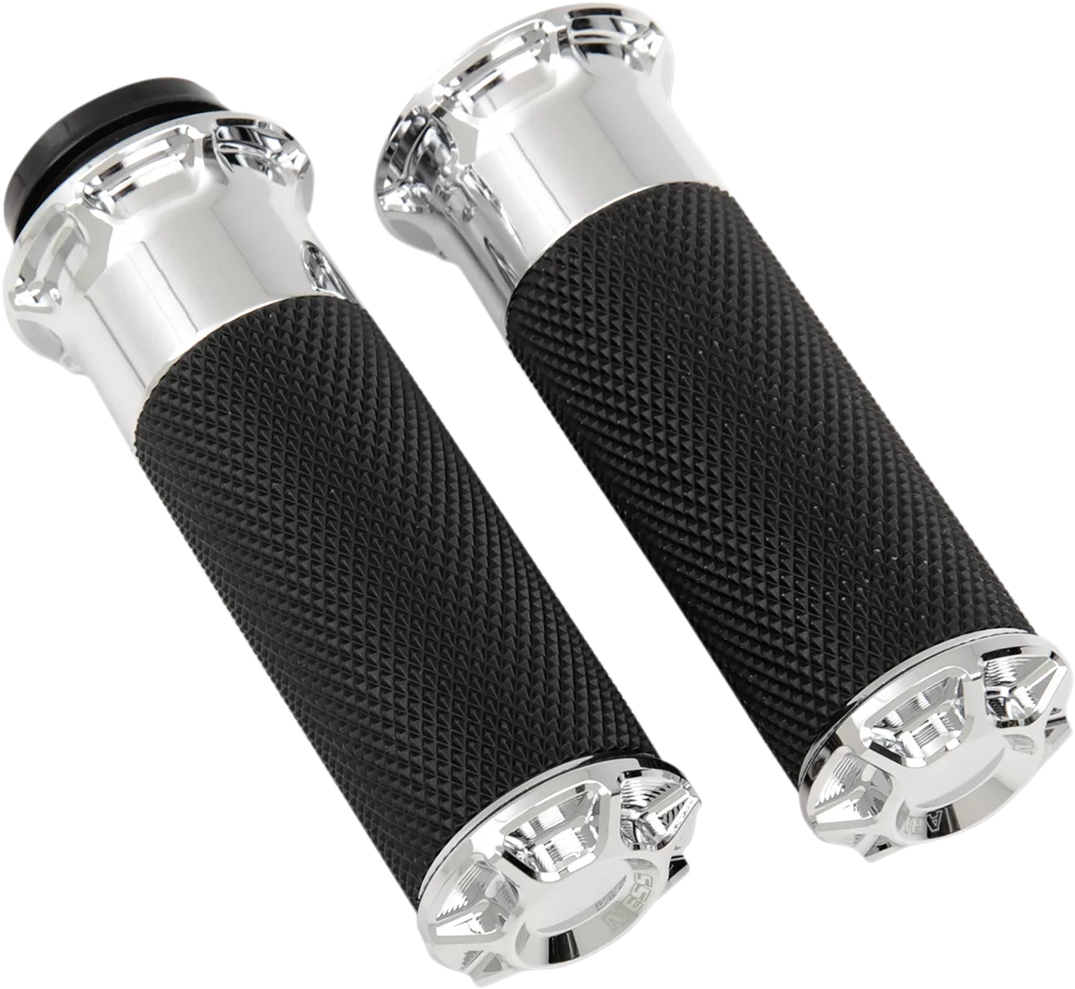 ARLEN NESS Beveled Grips for Throttle-By-Wire Bikes - Chrome (Part #07-328)
