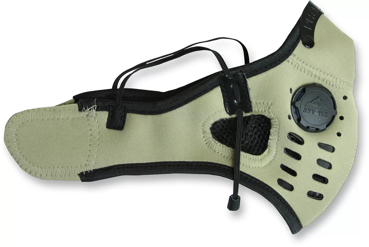 ATV-TEK Neoprene Dust Mask - Tan EDMTAN with One-Way Exhaust Valves and Comfort Tek Straps