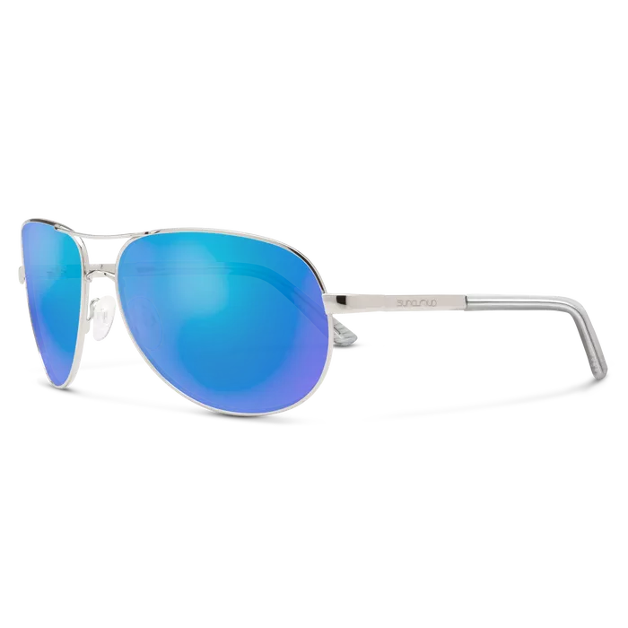 Aviator - Silver + Polarized Blue Mirror Lens