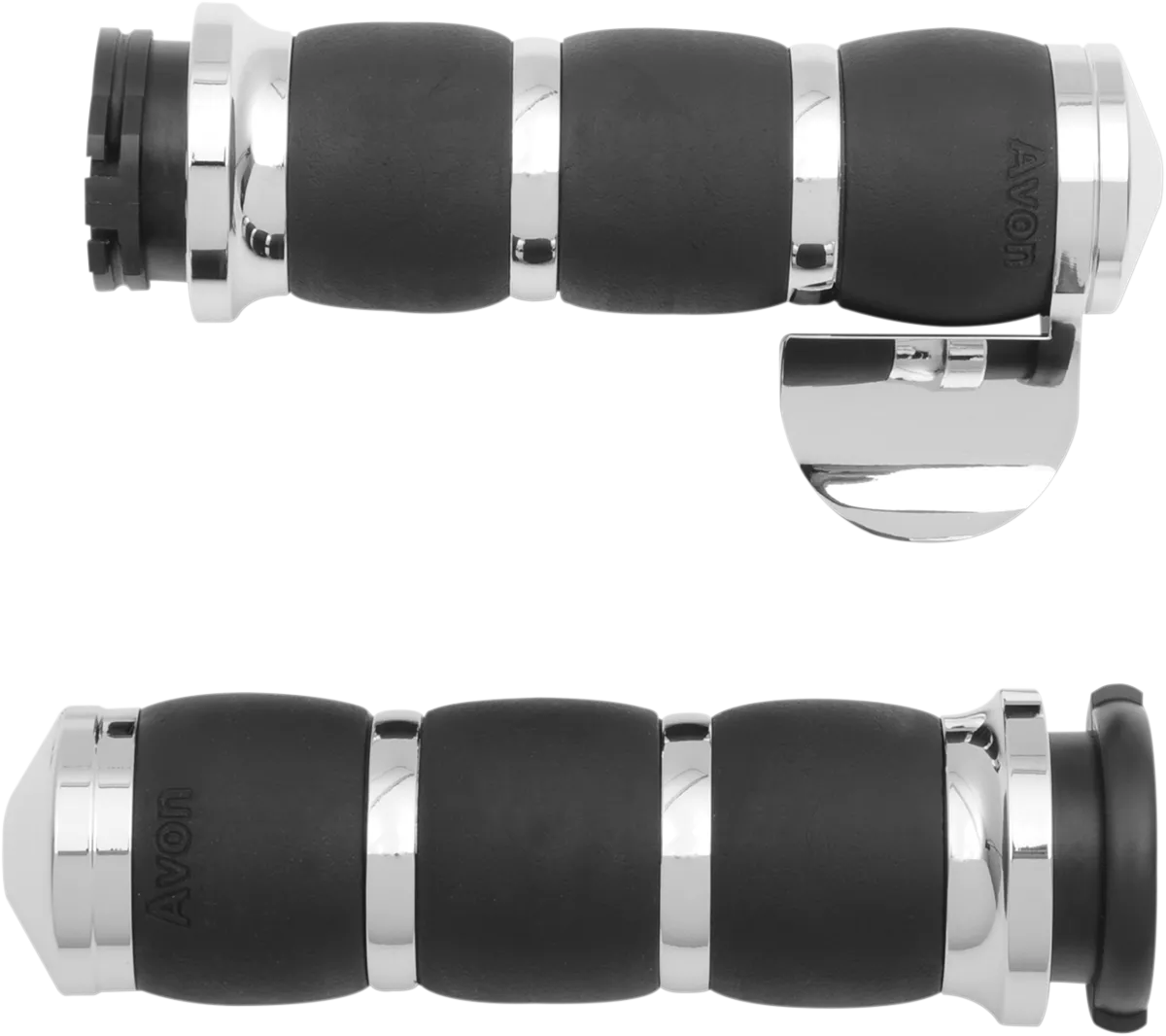 Avon Grips 3-Ring Velvet Air Grips with Throttle Boss * Chrome AIR-93-BOSS by Avon Grips