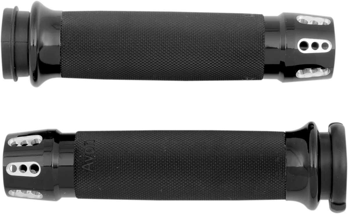 AVON GRIPS Gatlin Custom Motorcycle Grips - TBW - Black CC-86-AN-FL-GAT