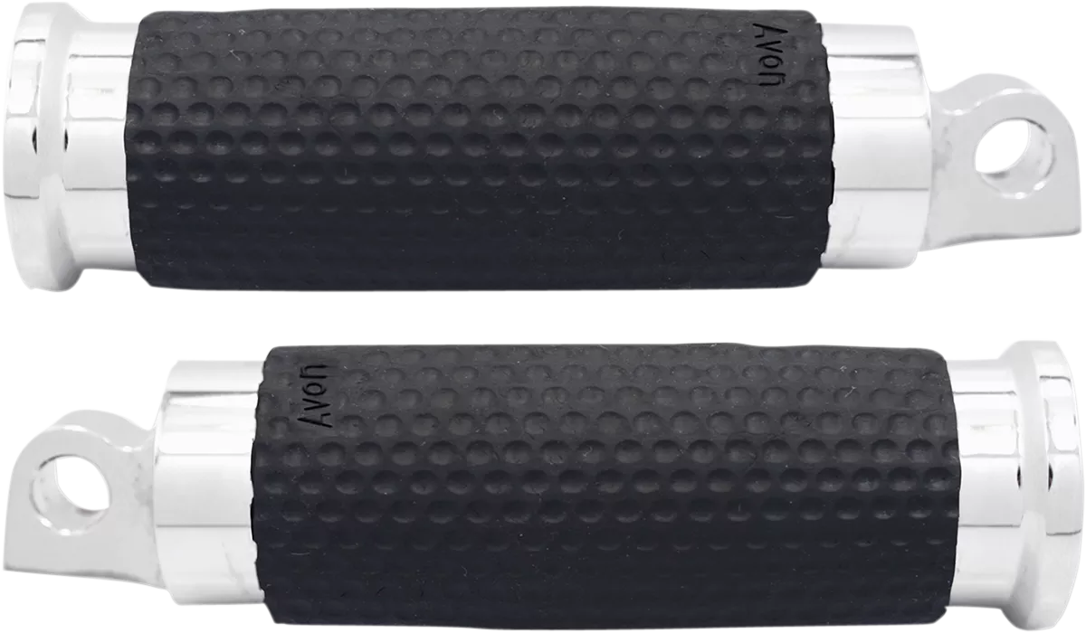 AVON GRIPS Gel Footpegs - Chrome FP-GEL-70-CH for Enhanced Traction and Comfort