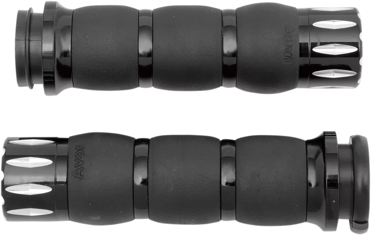 AVON GRIPS Rival Velvet Air Grips - TBW - Black (Part Number AIR-96-AN-FL-RI)