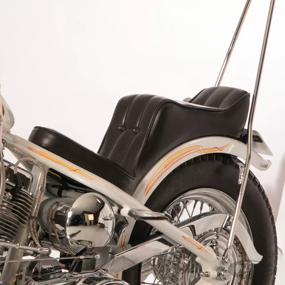 Baron II seat for Rigid frame w/buttons For Harley-Davidson