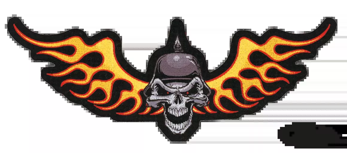 Biker Skull patch 12.75"x5" For Harley-Davidson