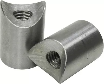 Billet ProofCoped Handlebar Riser Bungs, 1" OD, 1" Long with 1/2"-13 thread. Coped for 1" to 1-1/4" OD Tubing - Sold in PAIRS - Mild Steel - Made In The USA