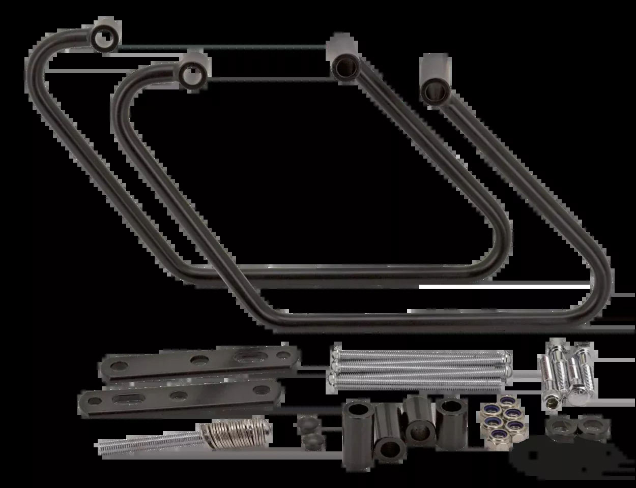 Black Saddle Bag Supports XL04-up For Harley-Davidson