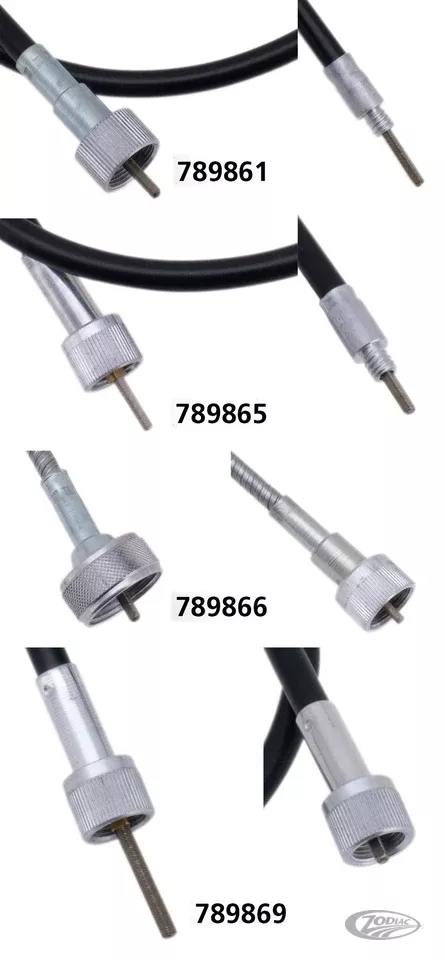 Black Tachometer Cable L=33" XL74-80 12mm nut For Harley-Davidson