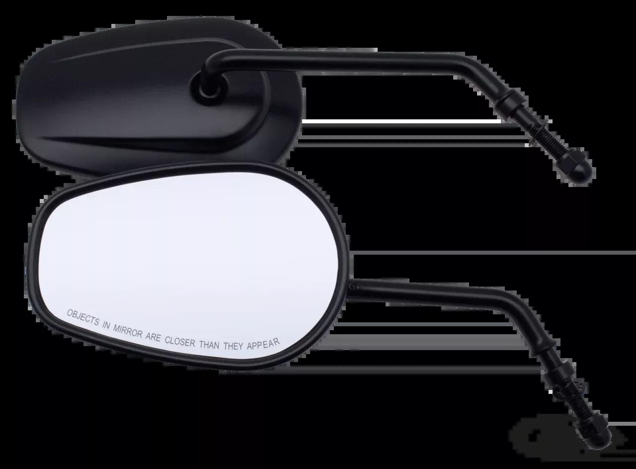 Black Tapered Rearview Mirrors, 5" Stem for Harley-Davidson
