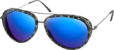 BOBSTER Ice Sunglasses - Matte Gray Tortoise Gunmetal - Brown HD Blue Mirror BICE102HD