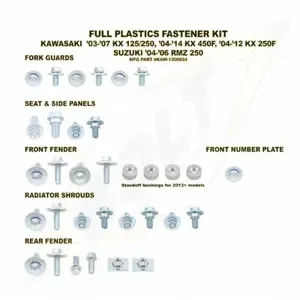 BoltComplete Plastic Motorcycle Screw Kit Kawasaki KX-F250/450