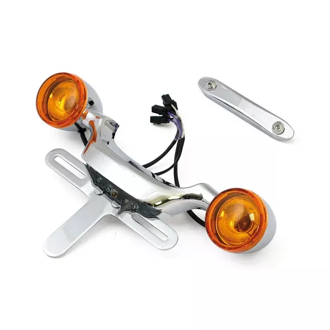 Bullet Turn Signal Bar and License Plate Holder for Harley-Davidson