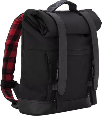 BURLY BRAND Roll Top Voyager Backpack - Black - B15-1020B