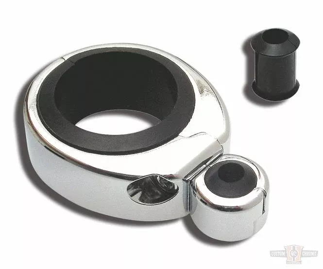 CABLE CLAMP 1 1/4-1 1/2" SINGLE THROTTLE / CLUTCH CABLE, CHROME For Harley-Davidson