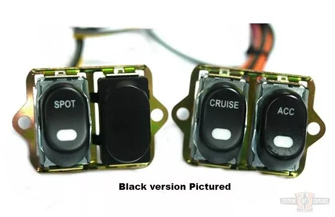CCE, Rocker Switch Kit, Fairing- Handlebar, Spot/Cruise/Acc, Chrome For Harley-Davidson