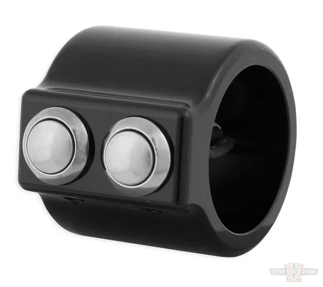 CCE, Switch Housing Kit, 1" Diameter Handlebar, Dual Button, Billet Aluminum, Black For Harley-Davidson