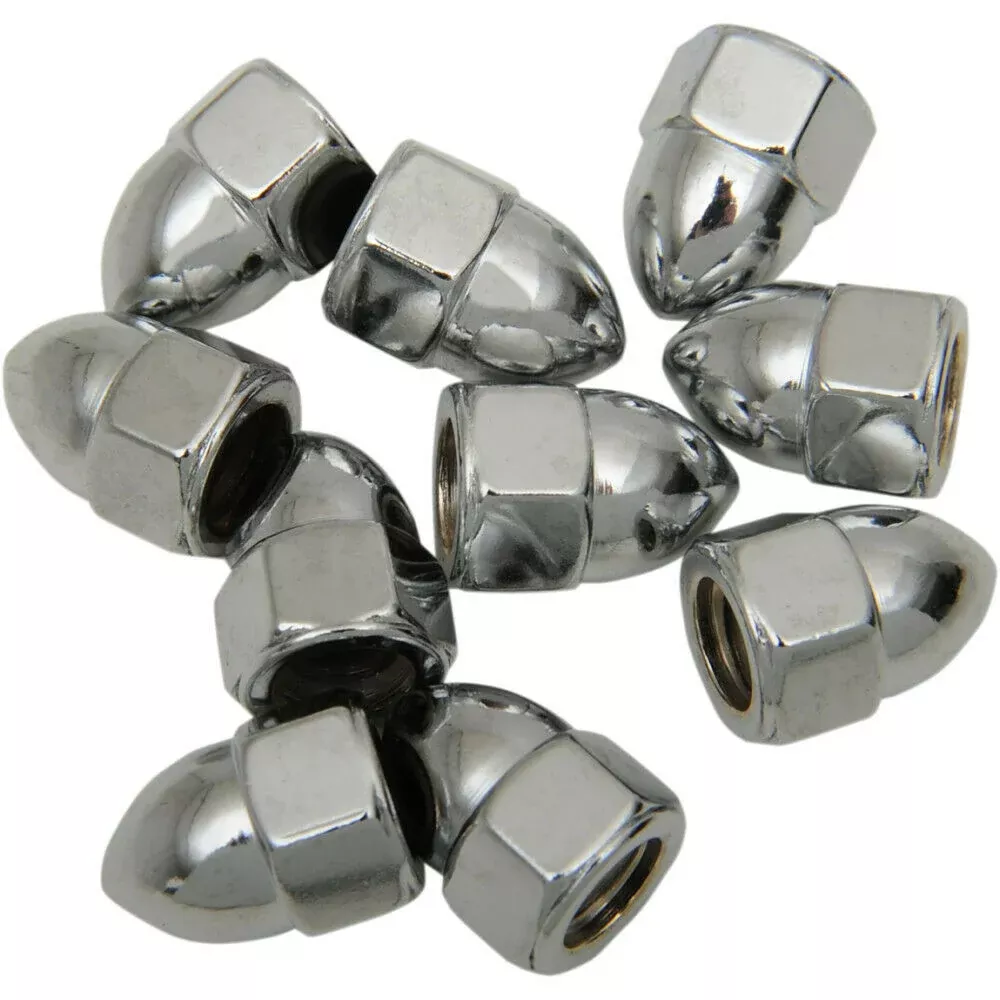 Chrome Acorn Nut 5/16"-24 UNF For Harley-Davidson